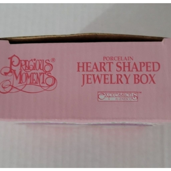Vintage 1995 Precious Moments Jewelry Box Heart Shaped White Pink (NEW) - Picture 9 of 12